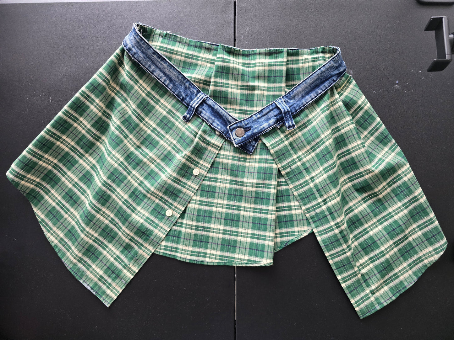 Belt - Denim Tail Shirt (Green & Blue checkered)