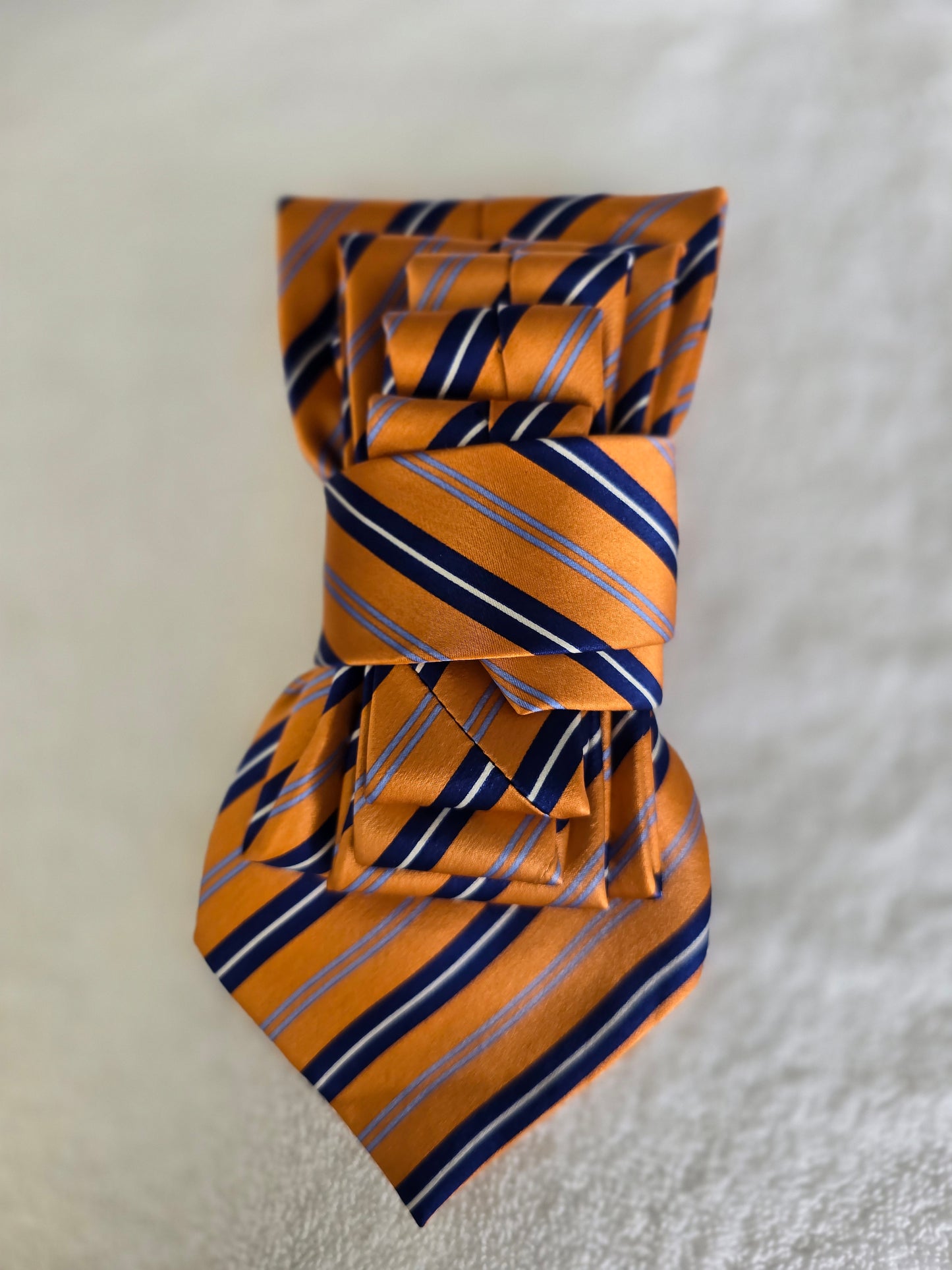 Tie Ladies Burnt Orange Royal Blue Powder Blue Stripe