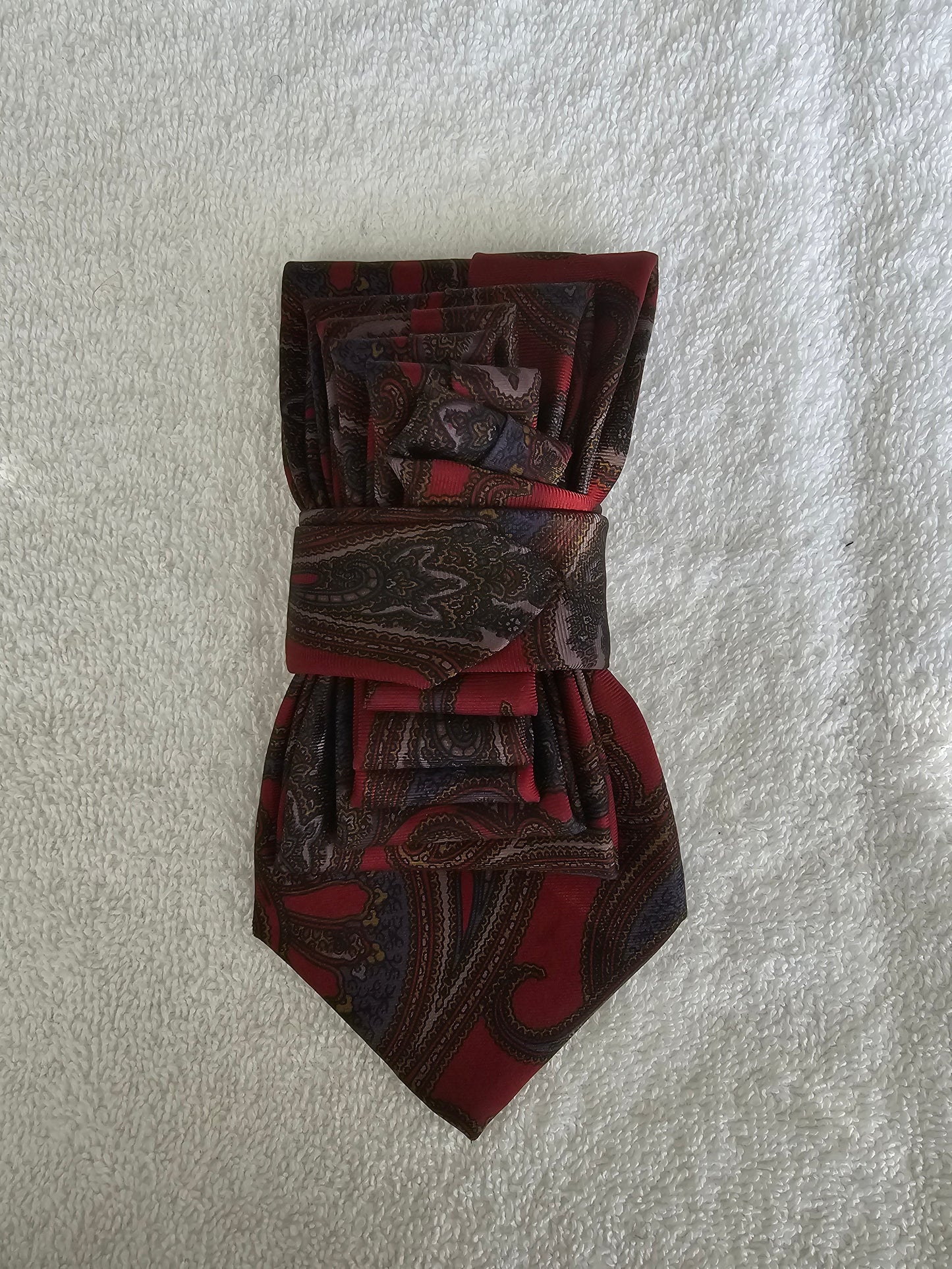 Tie Ladies Crimson Red Paisley Print