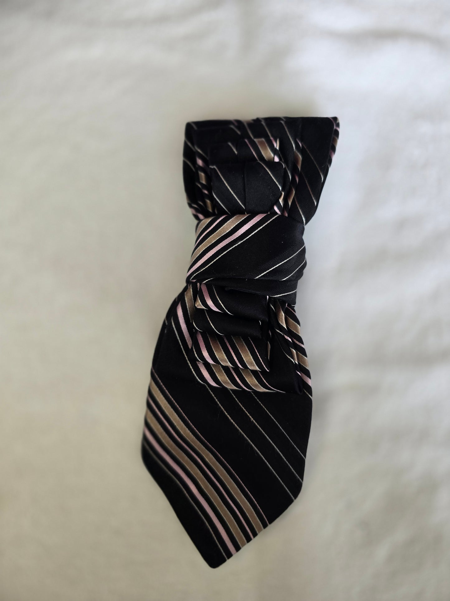 Tie Ladies DKNY with Pink Tan Silver Stripes