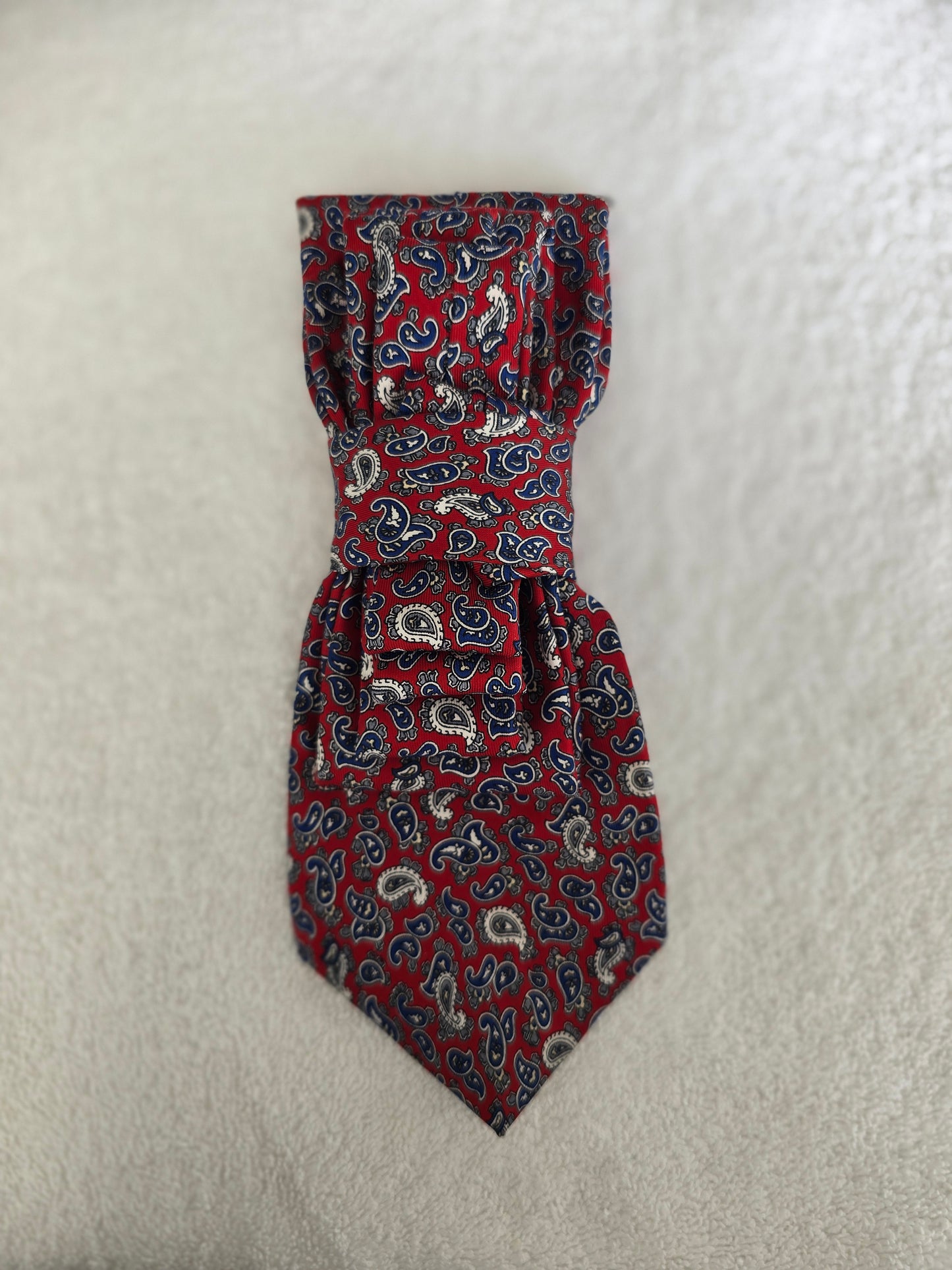 Tie Ladies Red with Gray Royal Blue Paisley Blue Hardy Amies