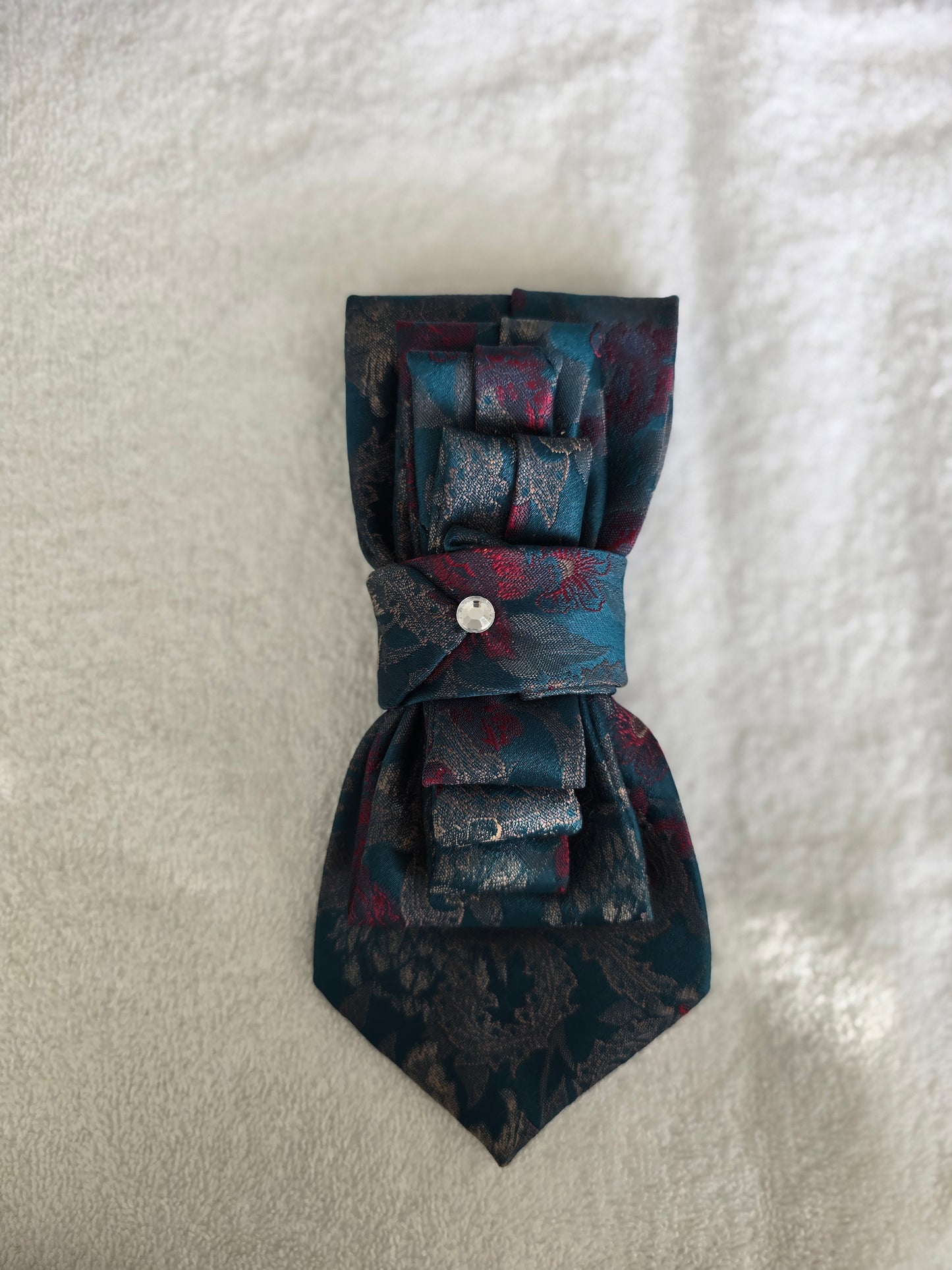 Tie Ladies Royal Teal Burgundy Wembley